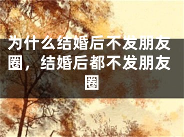 为什么结婚后不发朋友圈，结婚后都不发朋友圈