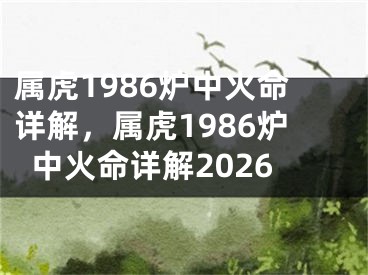 属虎1986炉中火命详解，属虎1986炉中火命详解2026