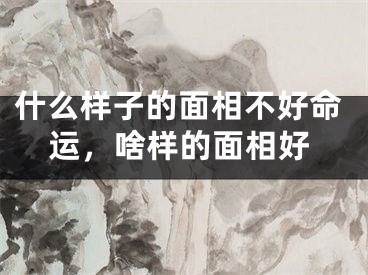 什么样子的面相不好命运,啥样的面相好