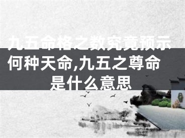 九五命格之数究竟预示何种天命,九五之尊命是什么意思