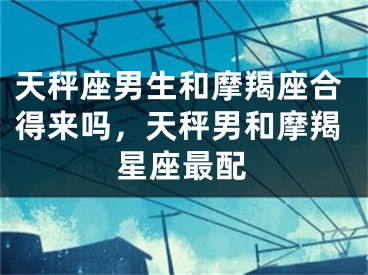 天秤座男生和摩羯座合得来吗，天秤男和摩羯星座最配