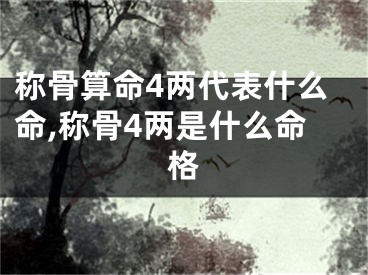 称骨算命4两代表什么命,称骨4两是什么命格