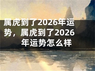 属虎到了2026年运势，属虎到了2026年运势怎么样
