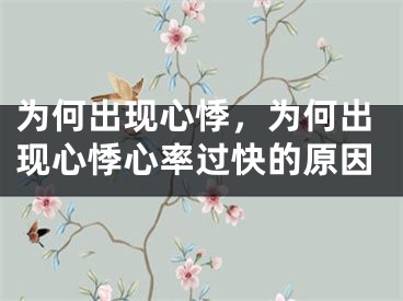 为何出现心悸，为何出现心悸心率过快的原因