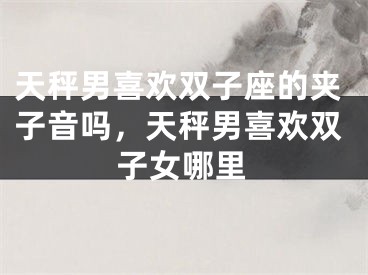 天秤男喜欢双子座的夹子音吗，天秤男喜欢双子女哪里