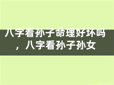 八字看孙子命理好坏吗，八字看孙子孙女