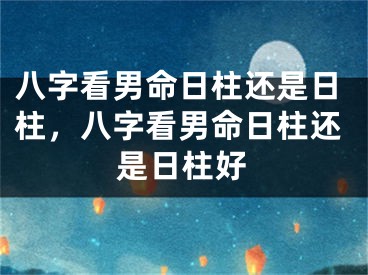 八字看男命日柱还是日柱，八字看男命日柱还是日柱好