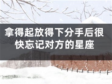 拿得起放得下分手后很快忘记对方的星座