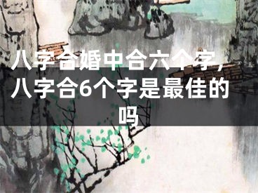 八字合婚中合六个字,八字合6个字是最佳的吗