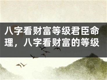 八字看财富等级君臣命理，八字看财富的等级