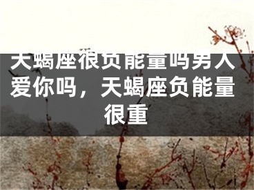 天蝎座很负能量吗男人爱你吗，天蝎座负能量很重