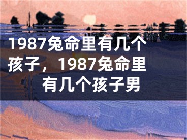 1987兔命里有几个孩子，1987兔命里有几个孩子男