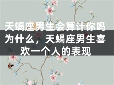 天蝎座男生会算计你吗为什么，天蝎座男生喜欢一个人的表现