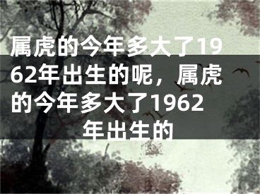 属虎的今年多大了1962年出生的呢，属虎的今年多大了1962年出生的
