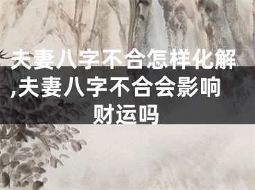 夫妻八字不合怎样化解,夫妻八字不合会影响财运吗