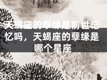 天蝎座的孽缘是前世记忆吗，天蝎座的孽缘是哪个星座