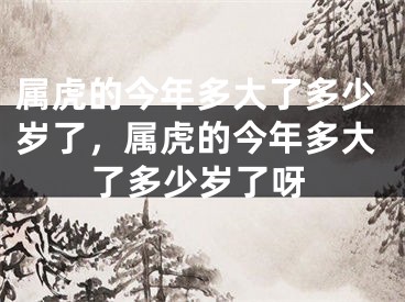 属虎的今年多大了多少岁了，属虎的今年多大了多少岁了呀