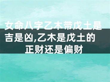 女命八字乙木带戊土是吉是凶,乙木是戊土的正财还是偏财