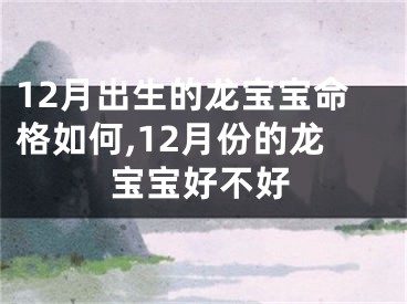 12月出生的龙宝宝命格如何,12月份的龙宝宝好不好
