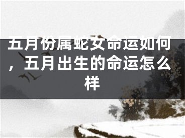 五月份属蛇女命运如何，五月出生的命运怎么样