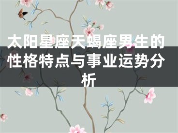 太阳星座天蝎座男生的性格特点与事业运势分析