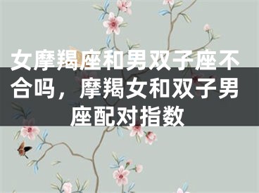 女摩羯座和男双子座不合吗，摩羯女和双子男座配对指数