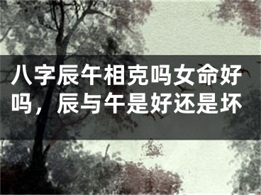 八字辰午相克吗女命好吗，辰与午是好还是坏