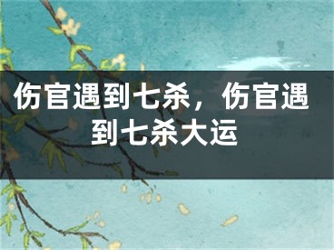 伤官遇到七杀，伤官遇到七杀大运