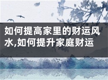 如何提高家里的财运风水,如何提升家庭财运