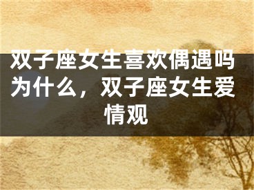 双子座女生喜欢偶遇吗为什么，双子座女生爱情观