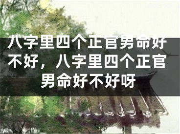 八字里四个正官男命好不好，八字里四个正官男命好不好呀
