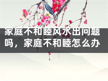 家庭不和睦风水出问题吗，家庭不和睦怎么办