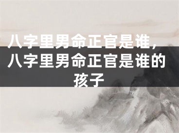 八字里男命正官是谁，八字里男命正官是谁的孩子