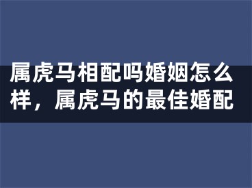 属虎马相配吗婚姻怎么样,属虎马的最佳婚配