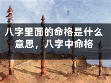八字里面的命格是什么意思，八字中命格