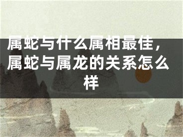属蛇与什么属相最佳，属蛇与属龙的关系怎么样