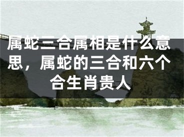 属蛇三合属相是什么意思，属蛇的三合和六个合生肖贵人
