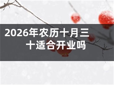 2026年农历十月三十适合开业吗