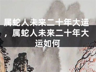 属蛇人未来二十年大运，属蛇人未来二十年大运如何