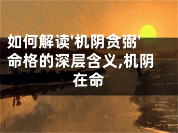 如何解读'机阴贪弼'命格的深层含义,机阴在命