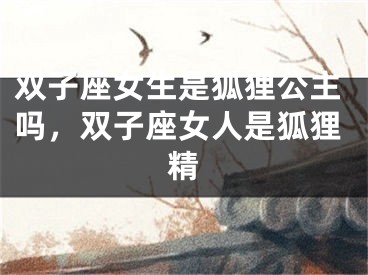 双子座女生是狐狸公主吗，双子座女人是狐狸精