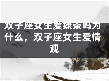双子座女生爱绿茶吗为什么，双子座女生爱情观