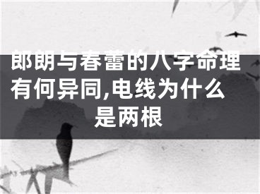 郎朗与春蕾的八字命理有何异同,电线为什么是两根