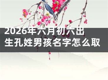 2026年六月初六出生孔姓男孩名字怎么取