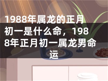1988年属龙的正月初一是什么命，1988年正月初一属龙男命运