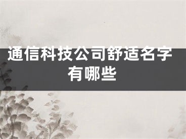 通信科技公司舒适名字有哪些
