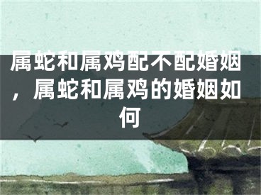 属蛇和属鸡配不配婚姻，属蛇和属鸡的婚姻如何