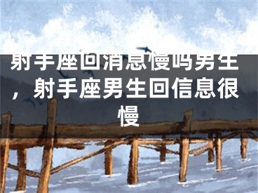 射手座回消息慢吗男生，射手座男生回信息很慢