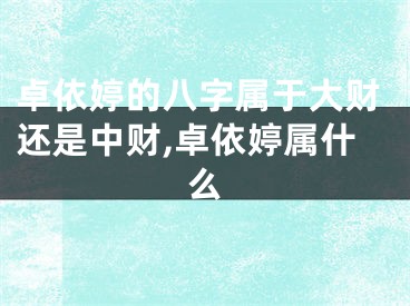 卓依婷的八字属于大财还是中财,卓依婷属什么
