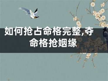 如何抢占命格完整,夺命格抢姻缘
